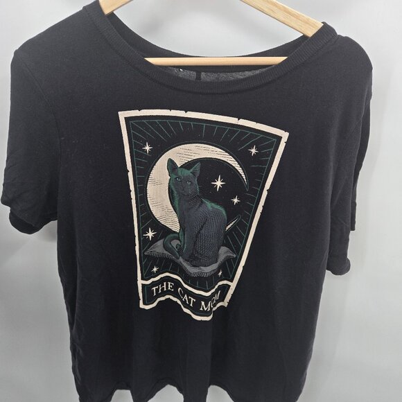 Heritage By Torrid Black The Cat Mom Tarot 100 % Cotton T-Shirt Size Ox/Large - Picture 1 of 7